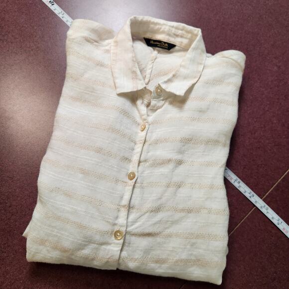 Massimo Dutti Linen Top Womens Small Stripped Dolman Beachy Coastal Portugal - Picture 13 of 14